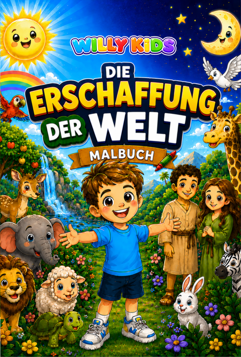 Livro de Colorir - Die Erschaffung der Welt - Willy Kids